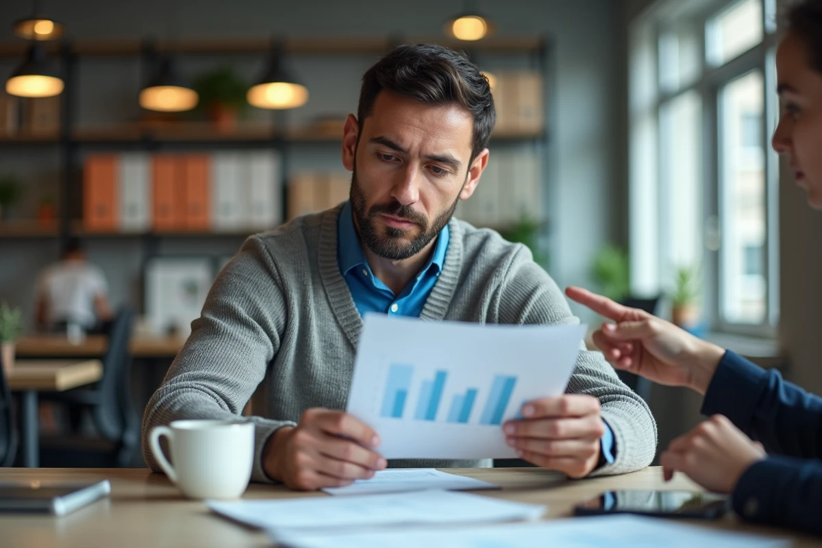 Homme discutant avec collègue dans espace de pause