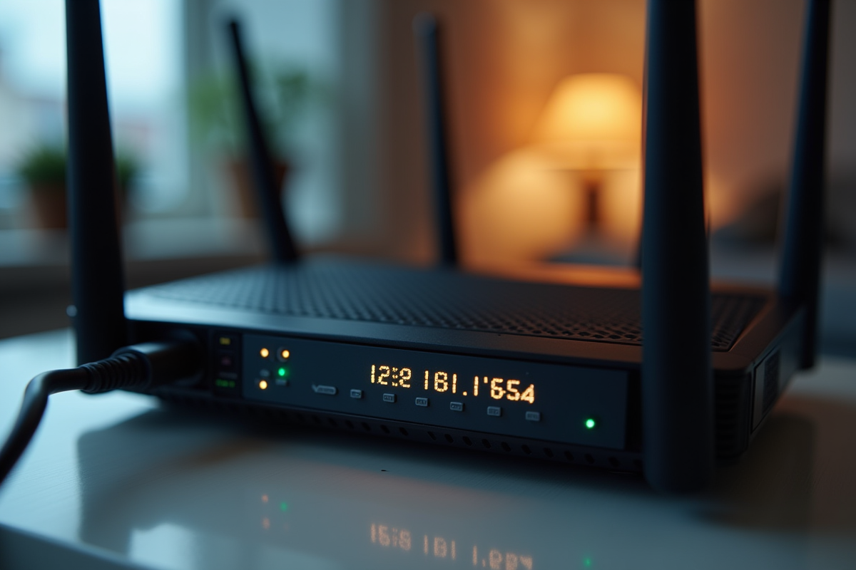 Zoom sur un routeur wifi avec câble Ethernet débranché